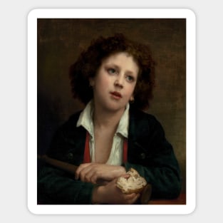 Enfant Italien Tenant Une Croute de Pain by William-Adolphe Bouguereau Sticker